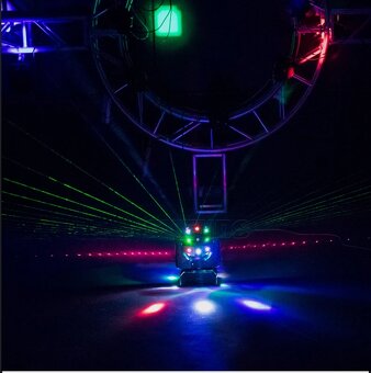 Pohyblivá hlava Wash Beam DMX SHEHDS 3v1 LED Laser Efekty - 5