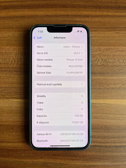 iPhone 13 mini - 128GB modrý - v záruce - 5