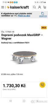 NOVÝ kulatý dopravní podvozek Wagner nosnost 300kg - 5