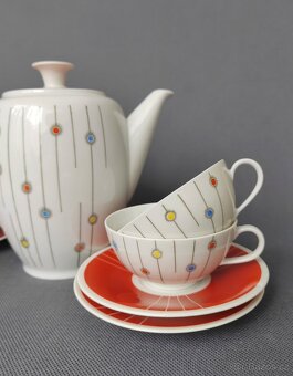 Porcelánová kávová (mokka) sada od Kaestner Saxonia - 5