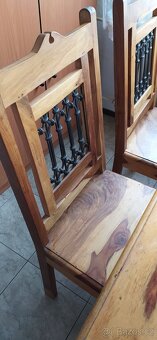 Prodám kuchyňský stůl+ čtyři židle dřevo asijský palisandr - 5