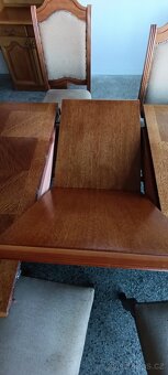 Jídelní set, stůl, židle, křesla, rustikální nábytek masív - 5