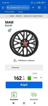 R18 5x112 mm ALU disky čierne MAM - 5