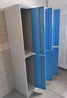 Kovová šatní skříňka - locker 6 boxů modrošedá 185×90×45 - 5