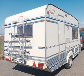 TEC TE360 - lehký karavan pro 2, držák na kola, 100kmh - 5