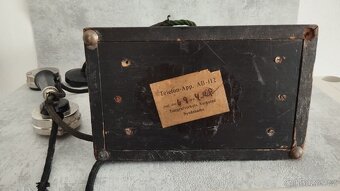 Starý švédský orig.telefon na kliku (2 kliky) velký těžký - 5