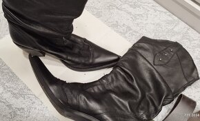 KOZAČKY TMAVĚ HNĚDÉ  ČPIČÁKY   vel. 40 - 5