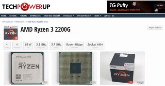 Procesor Ryzen 3 2200G (4c/4t) AM4 - 5