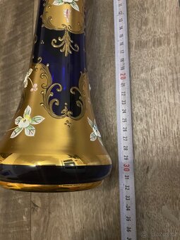 Novoborské sklo , váza , vysoký smalt - 5