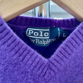 Fialový svetr značky Polo by Ralph Lauren 7-9 let - 5