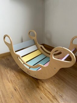 Montessori duhová houpačka 5in1 natur - 5