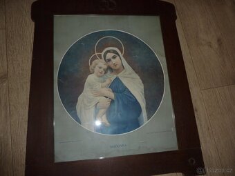 Svatý obraz Madonna v dřevěném rámu - 5