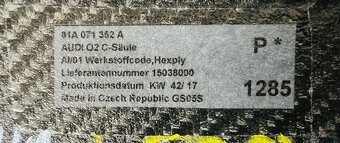 Audi Q2 GA 81A kryt sloupku C Carbon ORIGINAL - 5