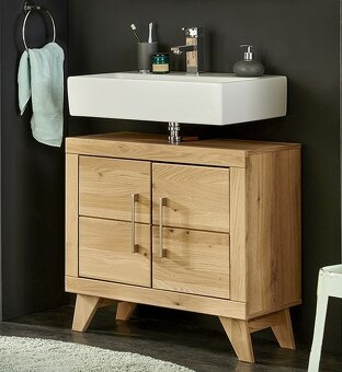 Koupelnová skříňka pod umyvadlo z masivu DUB - 5