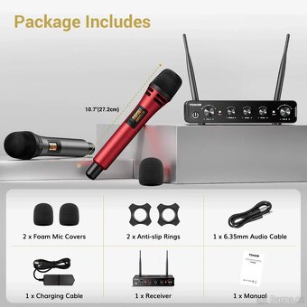 TONOR TW-350 Bezdrátový mikrofonní systém - 5