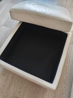 Kožená sedací souprava s taburetem - 5