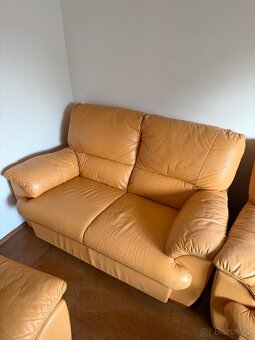 Obývací set – kožená sedací souprava - 5