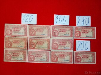 Československé bankovky - čtvrtá část ceny za ks a na fotu - 5