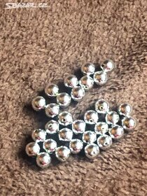 Dekorace - 30 ks stříbrných perliček-průměr 0,5 cm - 5