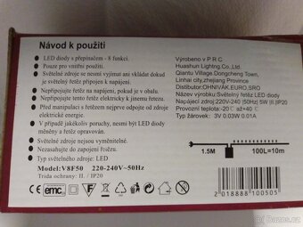LED světelný řetězy, svítidla barevné a bílé/žluté barvy - 5