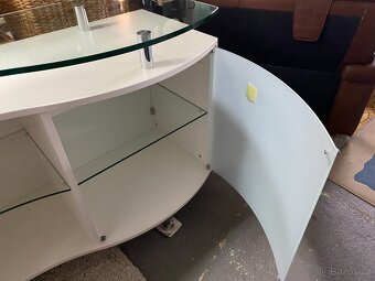 LUXUSNÍ KOMODA BÍLÝ LESK /SKLO 183x53x94 cm - 5