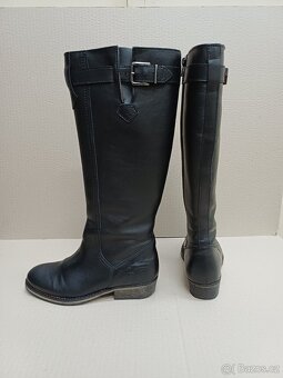 Černé kožené kozačky vel.38 - 5