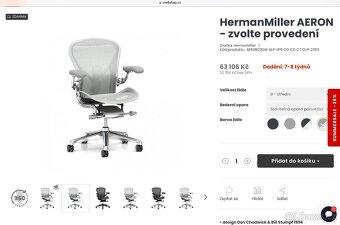 Kancelářská židle Herman Miller Aeron - záruka - 5