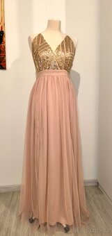 Pudrové plesové šaty - 5