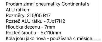 PRODÁM ZIMNÍ KOLA NA PEUGEOT 3008 2017- - 5