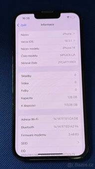 iPhone 14 128GB Black, pěkný stav - 5
