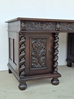 Unikátní viktoriánský psací stůl GREEN MAN - 5