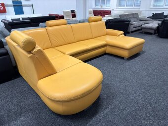 Sedací souprava tvaru U - rozkládací - kůže - zánovní - 5