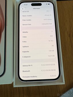 Apple iPhone 15 pink 128GB, v záruce do 8/2027 - 5