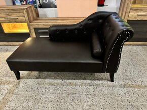 Luxusní CHESTERFIELD Lenoška hnědočerná Jako Nová - 5