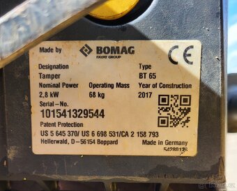 Vibrační pěch Bomag BT65 - 5
