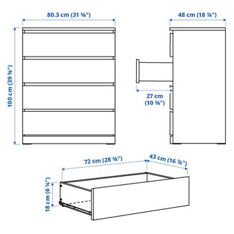 Ikea Komoda MALM 4 zásuvky - 5