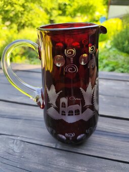 Prodám džbán Bohemia Crystal - Egermann, ručně leptaný - 5