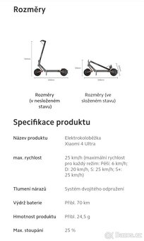 Kolobezka XIAOMI 4 ULTRA - PC ( 17.991,-) - 5