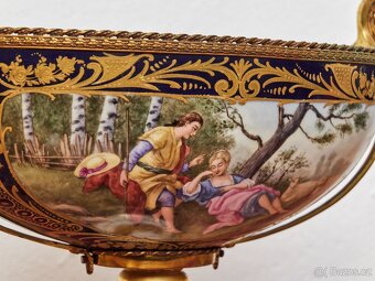 Francouzský ručně malovaný porcelánový nástolec – Porcelaine - 5