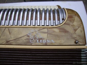 Tahací harmonika Akordeon Ligna Lignatone zlatá po dědovi - 5