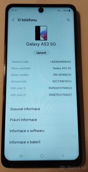 Prodám Samsung Galaxy A53 5G, 6GB/128GB, stav A - 5