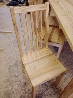 Jídelní stůl a židle masiv jasan set - 5