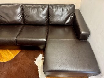 Kožená sedací souprava hnědá - 5