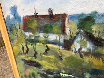 Obraz krajina, chalupa s rybníkem za 400 kč - 5