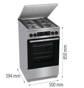 Kombinovaný sporák Gorenje G600 MEKS5141XM nerez - 5