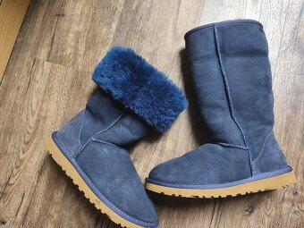 Modré kožené válenky UGG CLASSIC W6 - 37 - 5