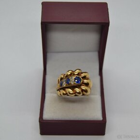 Masivní zlatý prsten s brilianty - 5