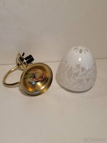 mosazná lampa lampička, pěkné staré stínidlo - 5