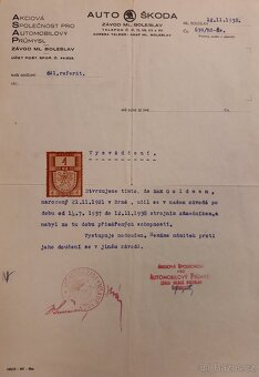 ASAP - Auto Škoda - vysvědčení z roku 1938 - 5
