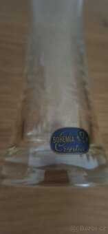 Crystalex Bohemia Glass Skleněná váza béžová s lístky - 5